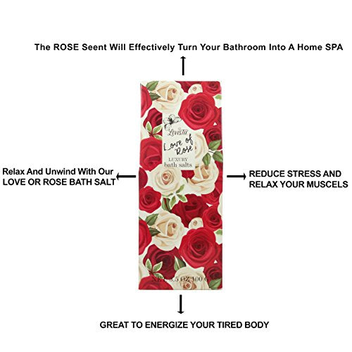 Mothers Day Gifts, Spa Baskets for Women Bath and Body Basket for Women, Includes Love of Rose Shower Gel, Bubble Bath, Body Lotion, Bath Salt, Red Bath Puff and Heart Bath Bomb