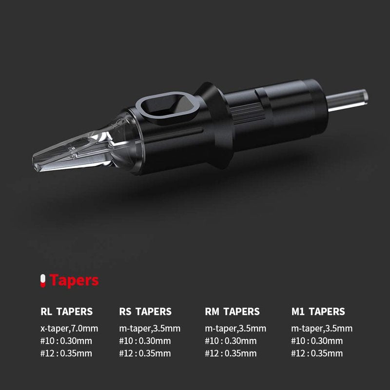 STIGMA #10(15RM) Bugpin Disposable Tattoo Needle Cartridges with Membrane Safety Cartridges for Tattoo Artists Curved/Round Magnum Shader Soft Edge 50Pcs Super Value Pack EN05-50-1015RM