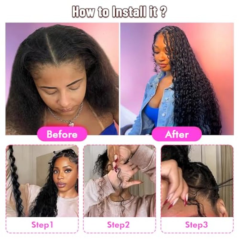Human Braiding Hair for Boho Braids Curly Deep Wave Bulk Human Hair for Braiding 100% Human Hair for Braiding Hair Wet and Wavy Boho Knotless Braids Hair No Weft 2 Bundles/Pack 20 Inch