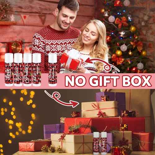 Dunzy 50 Pcs Christmas Lip Balm Bulk Red and Black Buffalo Plaid Christmas Gift for Women Moisturizing Lip Care Product for Seasonal Winter Holiday Xmas Party Gift