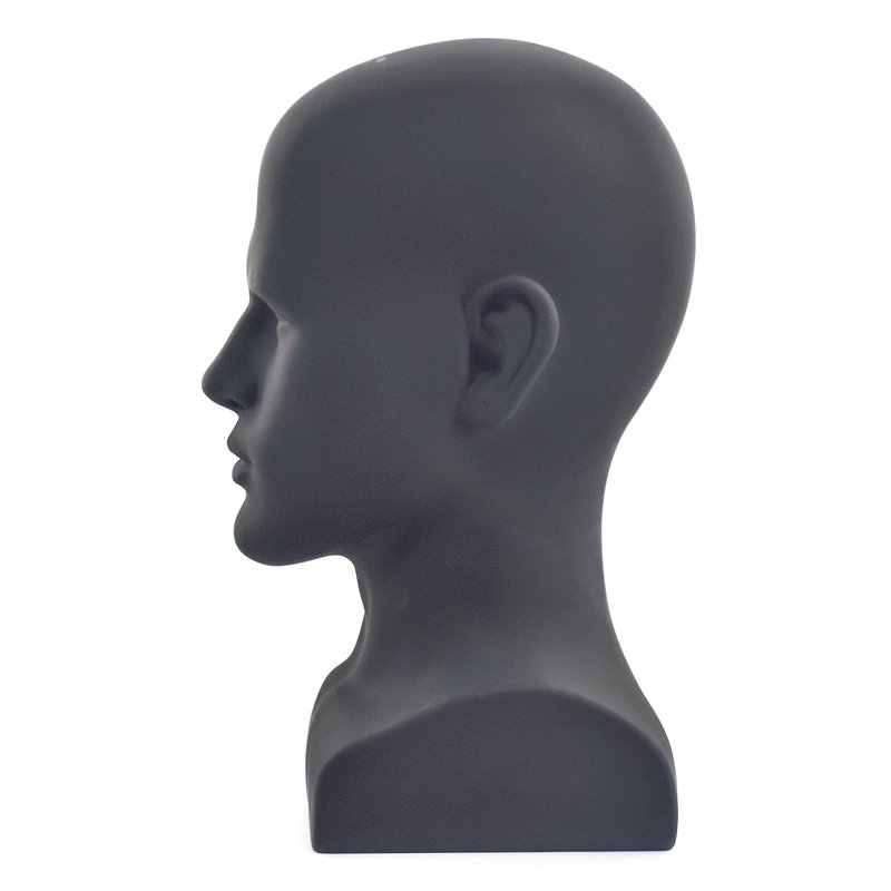 Tcwuzick Male Mannequin Head Professional Manikin Head for Display Wigs Hats Headphone Mask Sunglasses Jewelry and Scravat Display Stand (L90-yahei)