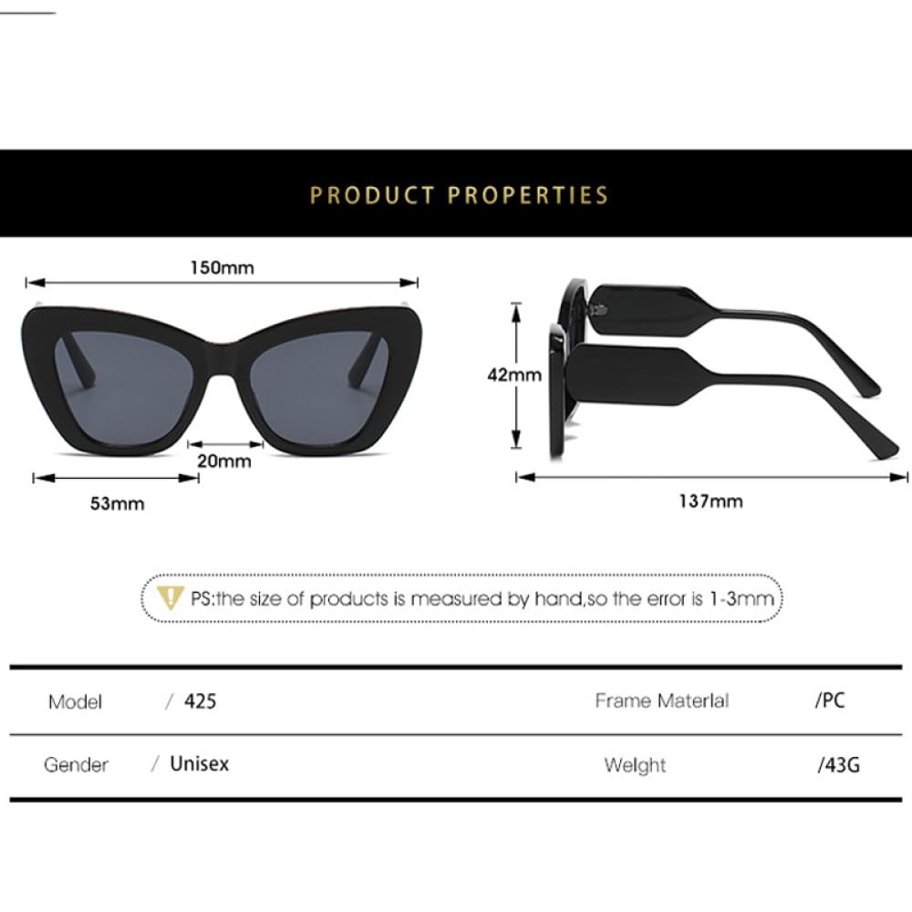 TYUVIVO Fashion Cat Eye Sunglasses Women Vintage Luxury Sun Glasses UV400 Oversized Eyewear,Green clear,One size