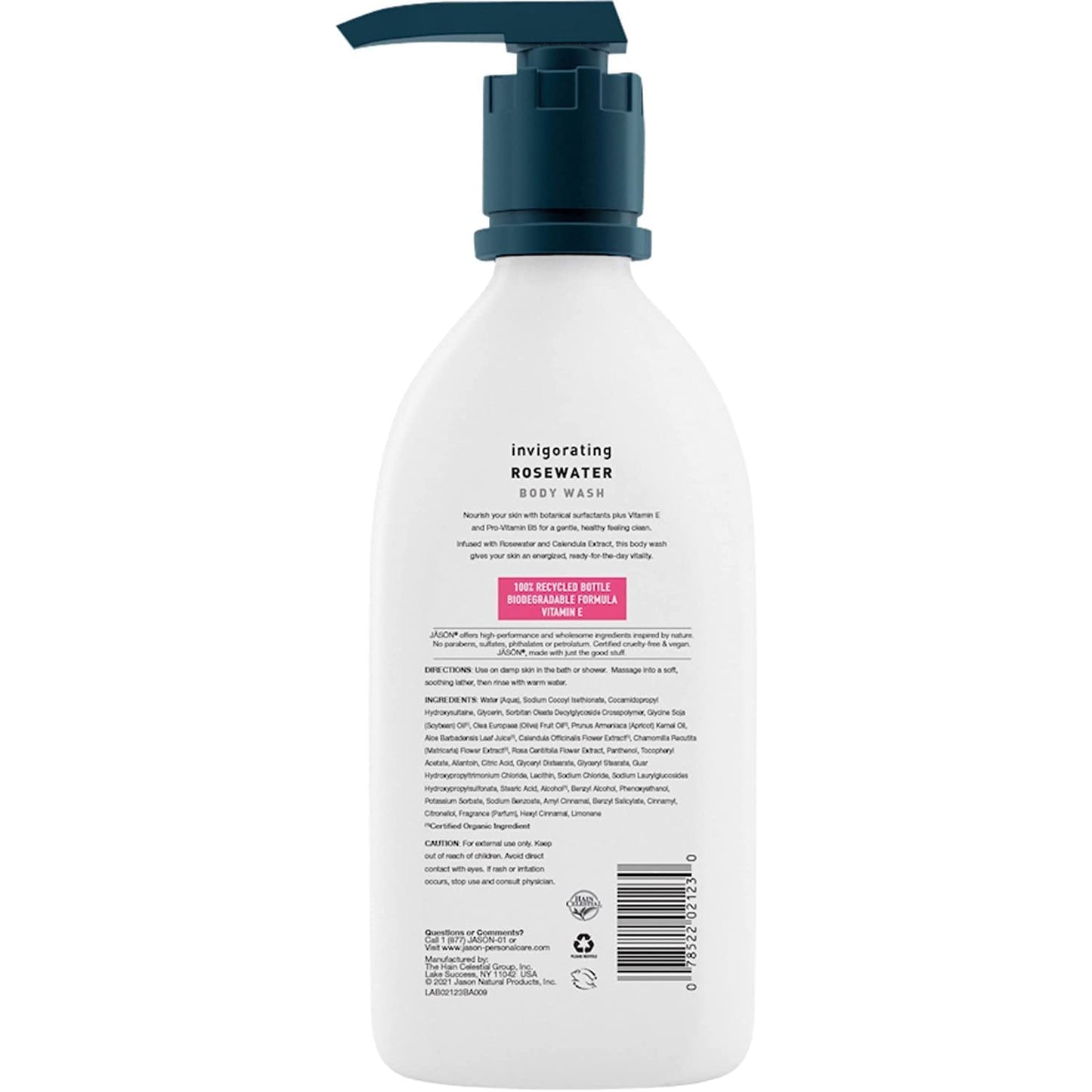 JASON Moisturizing Creme, Vitamin E 25,000, Age Renewal, 4 Oz (Packaging may vary) & Natural Body Wash & Shower Gel, Invigorating Rosewater, 30 Oz