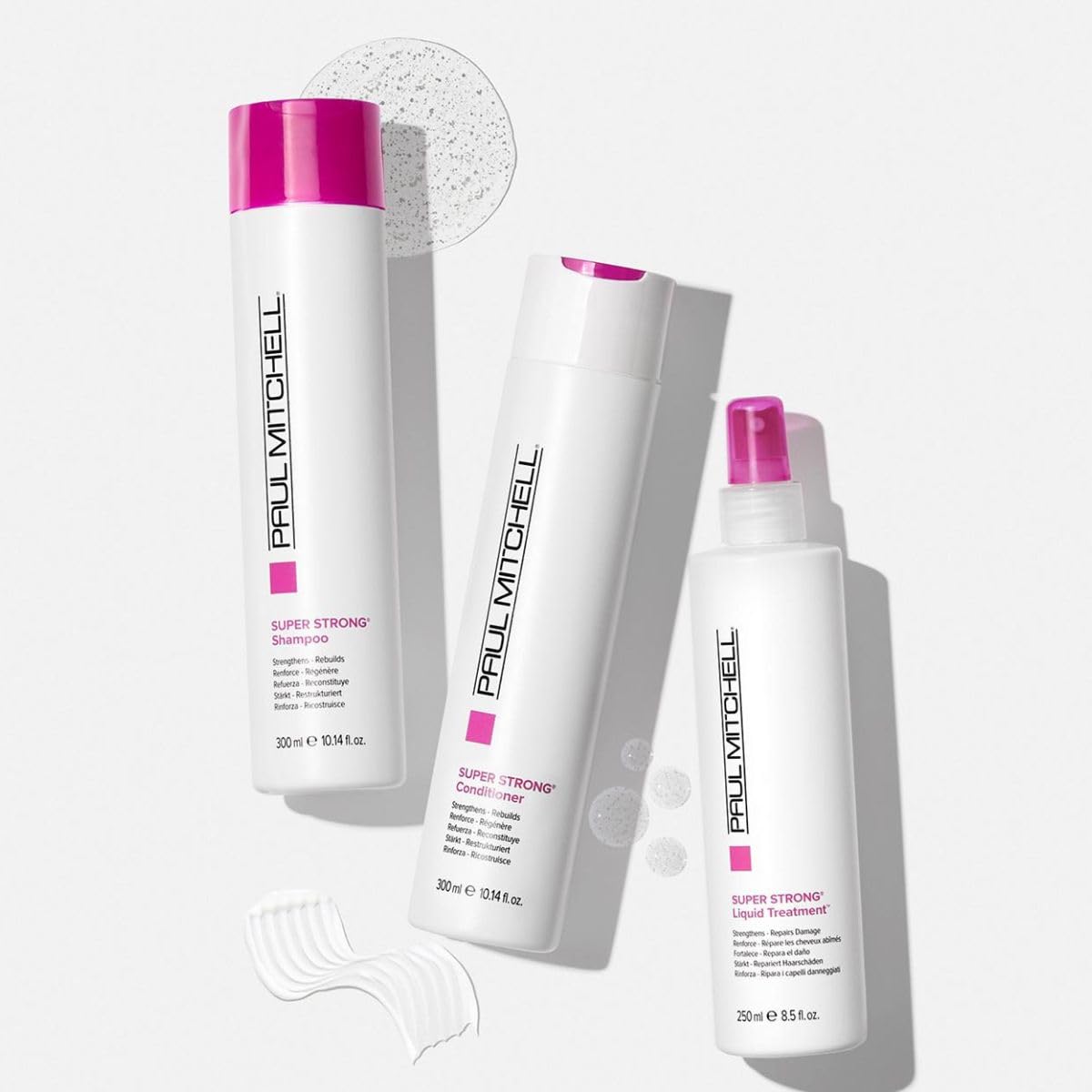Paul Mitchell Super Strong Shampoo, Strengthens + Rebuilds, For Damaged Hair, 10.14 fl. oz