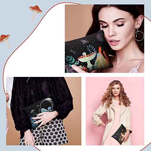 Kajaia 12 Pcs Mushroom Makeup Bags Cute Portable Travel Purse Toiletry Pocket Make up Organizer Storage Zipper Pouch Makeup Brush Cosmetic Bags for Women Adult Aesthetic Stuff