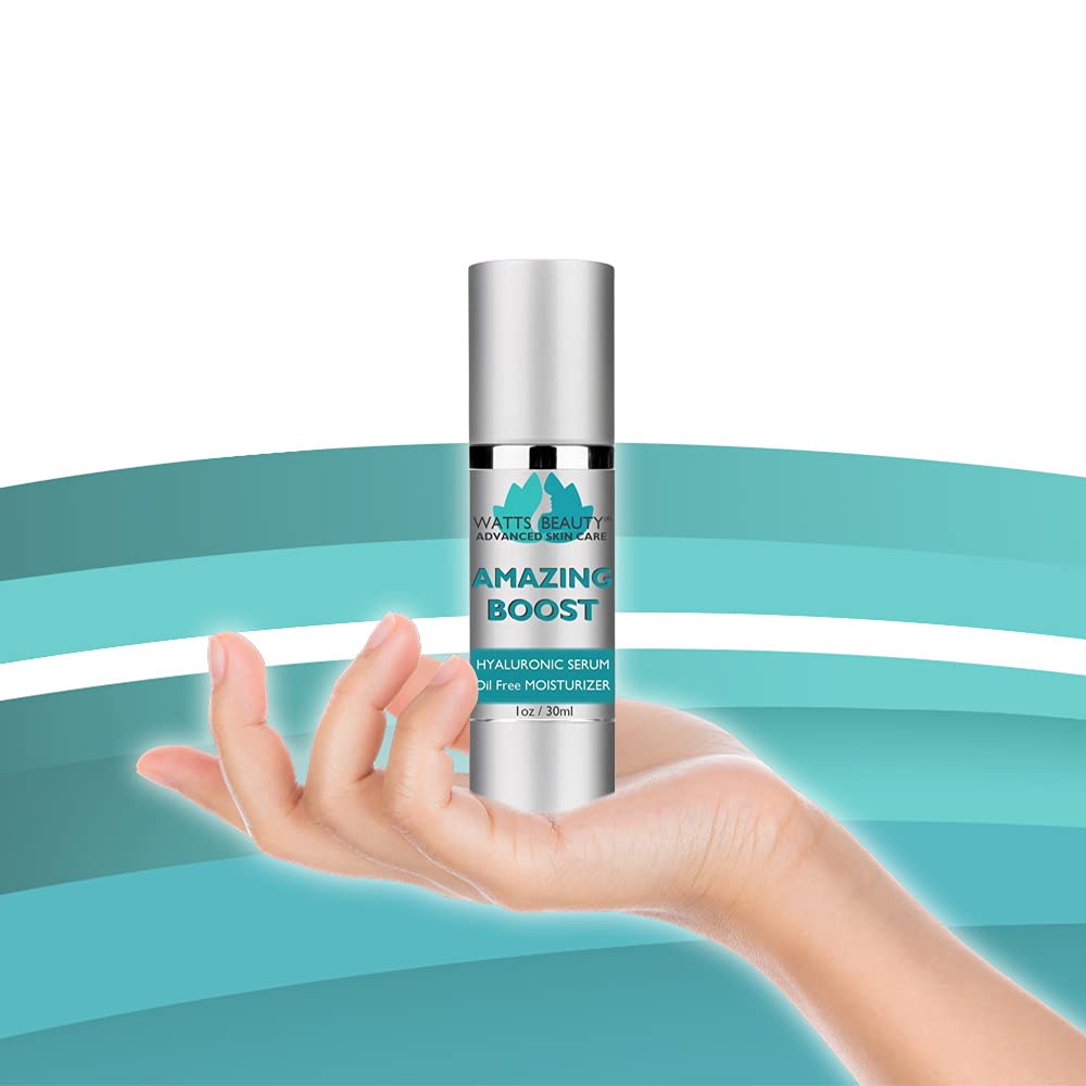 Watts Beauty Amazing Boost Ultra Hydrating Hyaluronic Serum - Oil Free Face Moisturizer 1 oz