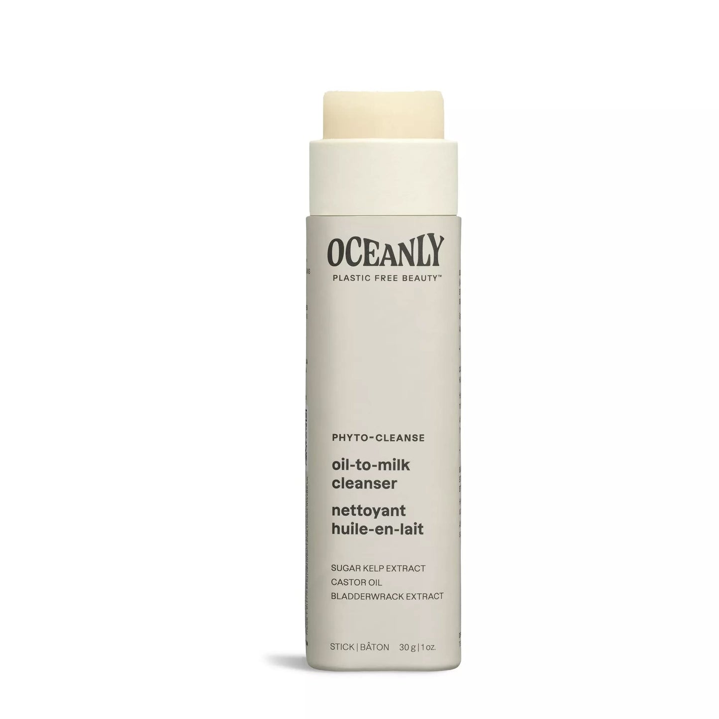ATTITUDE Oceanly Oil-to-Milk Face Cleanser Bar, EWG Verified, Plastic-free, Plant and Mineral-Based Ingredients, Vegan and Cruelty-free Beauty Products, PHYTO CLEANSE, Unscented, 1 Ounce