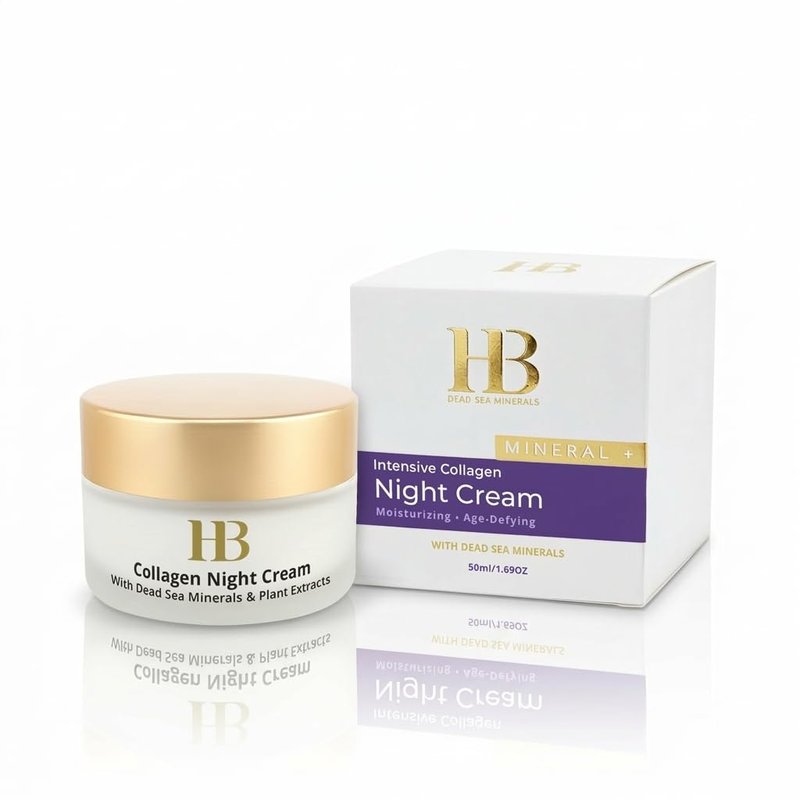 Dead Sea Minerals Intensive Collagen Night Face Cream - Hydrating Moisturizer for Smooth Skin | 50ml