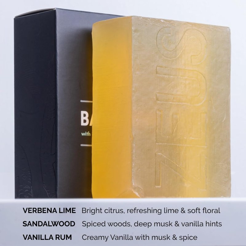 ZEUS Natural Body & Face Bar Soap with Shea Butter & Jojoba Oil, Hydrating & Balancing Cleanser for Men’s Skin Care, Daily Face & Body Wash (TWO PACK) Verbena Lime