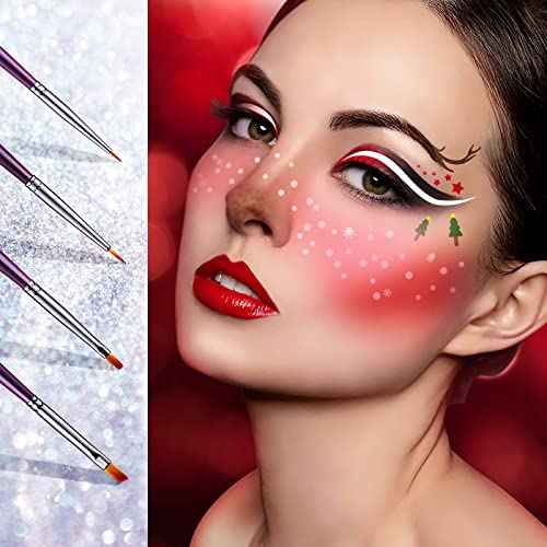 EIGSHOW Eyeliner Brush Set, Ultra Fine Gel Eyeliner Brush for Precision Eye Liner, Eyebrow Filling, Face Painting, 4 Pieces