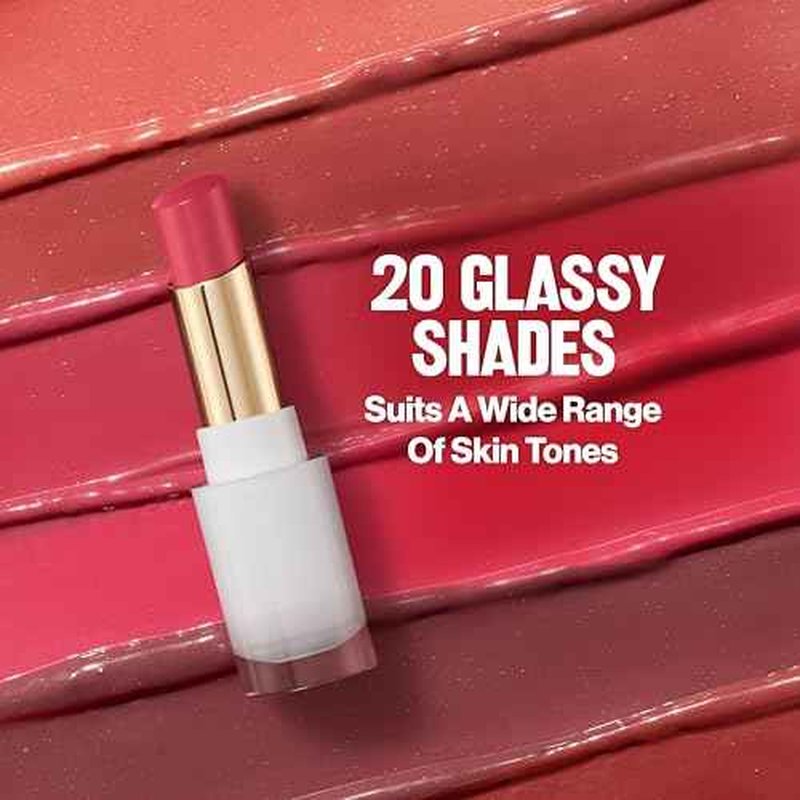 REVLON Super Lustrous Glass Shine Balm, Hydrating Tinted Lip Balm with Hyaluronic Acid, Aloe & Rose Quartz, Light Brown Lipstick, 011 Sparkling Honey, 0.11 oz