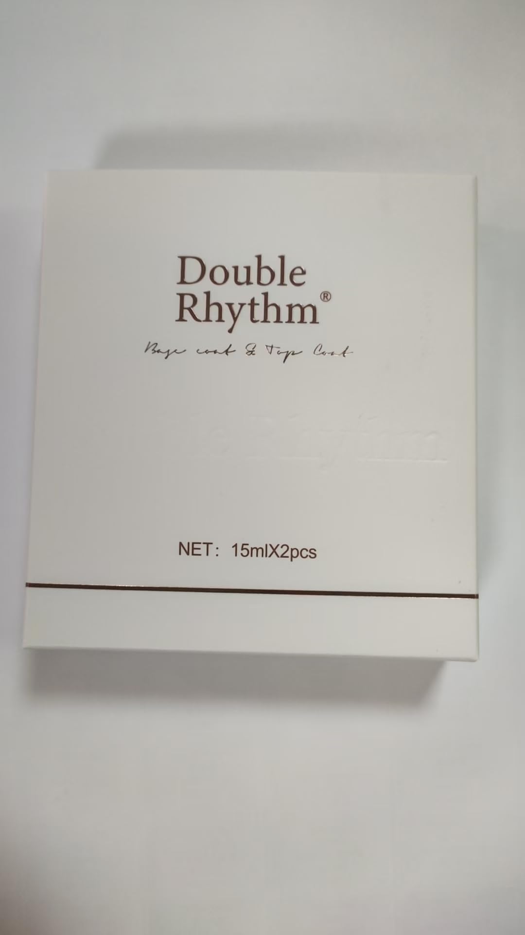 Double Rhythm 2 Pcs 15ML No Wipe Gel Top Coat and Base Coat Set Clear Glossy Gel Polish Kit (2Pcs Top Coat)