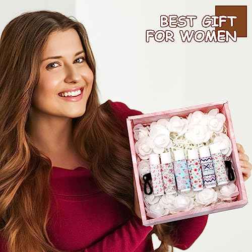 Sureio 40 Pcs Lip Balm Holder Keychain Bulk Lip Gloss Holder Keychain with Clip on Compact Elastic Lipstick Sleeves Christmas Stocking Stuffers Gift Gifts for Women