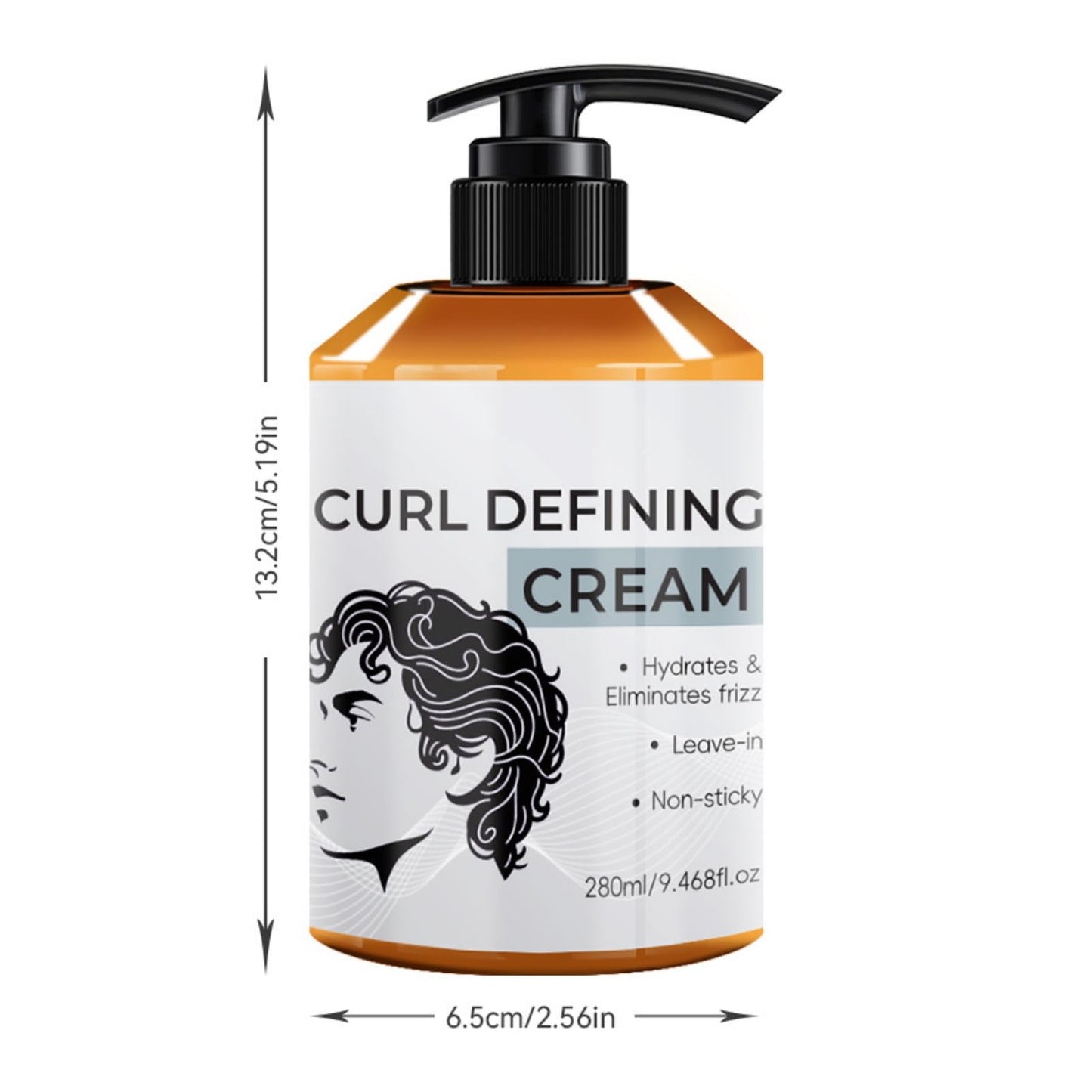 Men's Curl Defining Cream, Long - Lasting Hold Styling Cream for Curly Hair, Hydrates & Boosts Bounce, Frizz Control Adds Shine & Volume Non-Greasy Formula, 280g