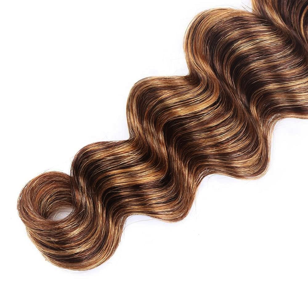 4/30 Human Hair Bundles Brown Deep Wave Bundles 22 inch Highlight Bundle Human Hair Ombre Brown Bundle P4/30 Color