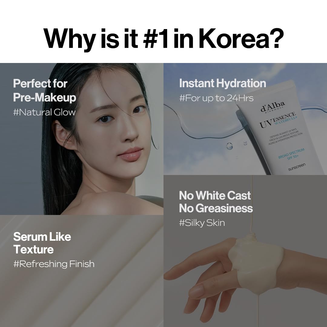 d'alba Piedmont Italian White Truffle First Spray Serum & Waterfull Essence Sunscreen, Vegan Skincare, Light-weight Korean Skin Care
