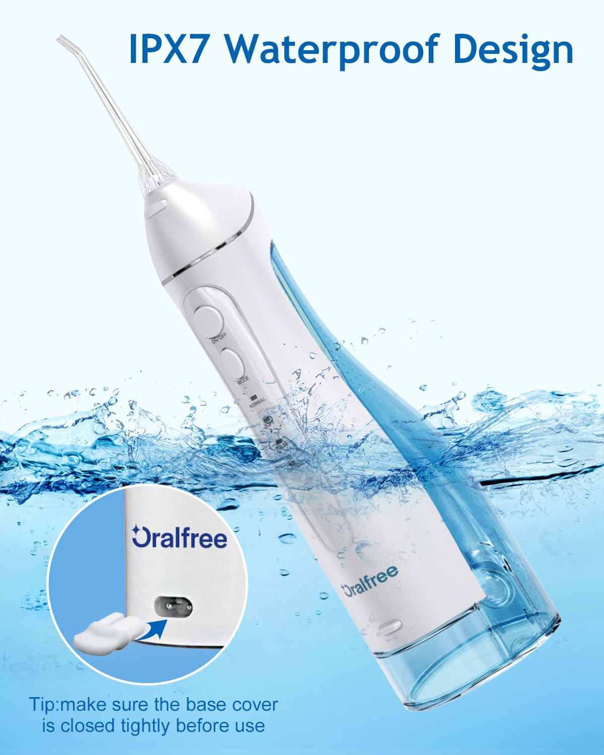 Water Dental Flosser Cordless for Teeth and 5 x Replacement Nozzles