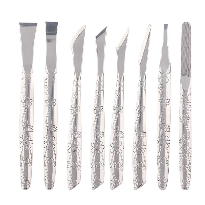Footstep Horny Tool, Remove 8 Pcs of Stainless Steel Foot File Horny Remover Foot Calluse Shaver Pedicure Tool Set, Foot Skin Planer Foot Stone Foot Board