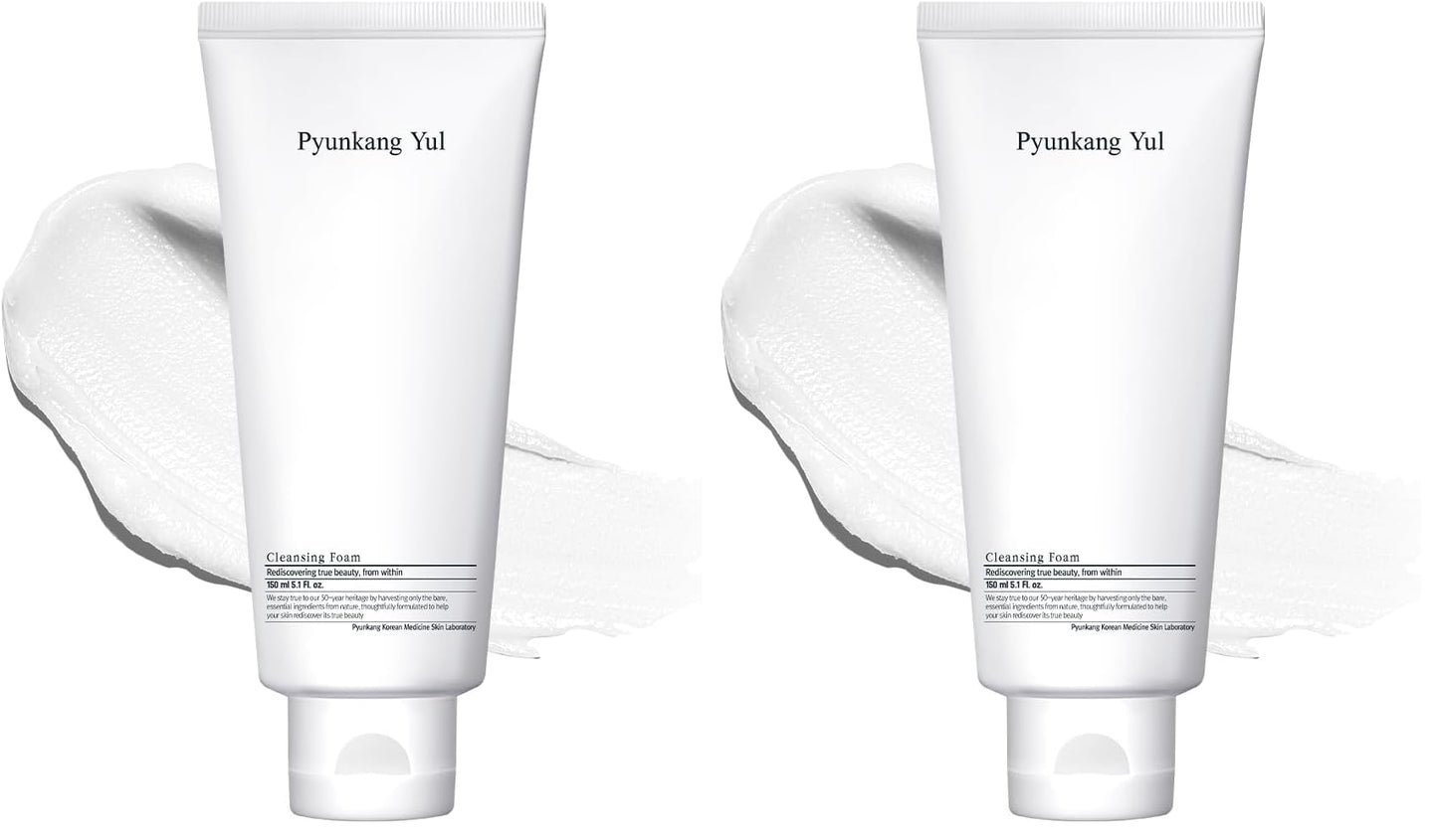 Pyunkang Yul Cleansing Foam-Korean Facial Wash for All Skin Types-Zero-irritation Face Washer extracted from Coconut-Moisturized Skin&Creating Moisture Barrier after Cleansing-5.1 Fl. Oz,(Pack of 2)