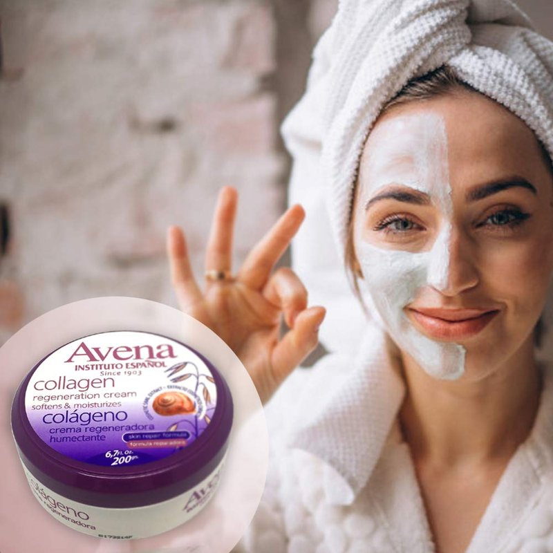 Instituto Espaol Avena Collagen Regenerating Cream. Softens & Moisturizes your Skin with Collagen to Improve your Appearance. 6.7 Fl Oz/ 200g. Pack of 3