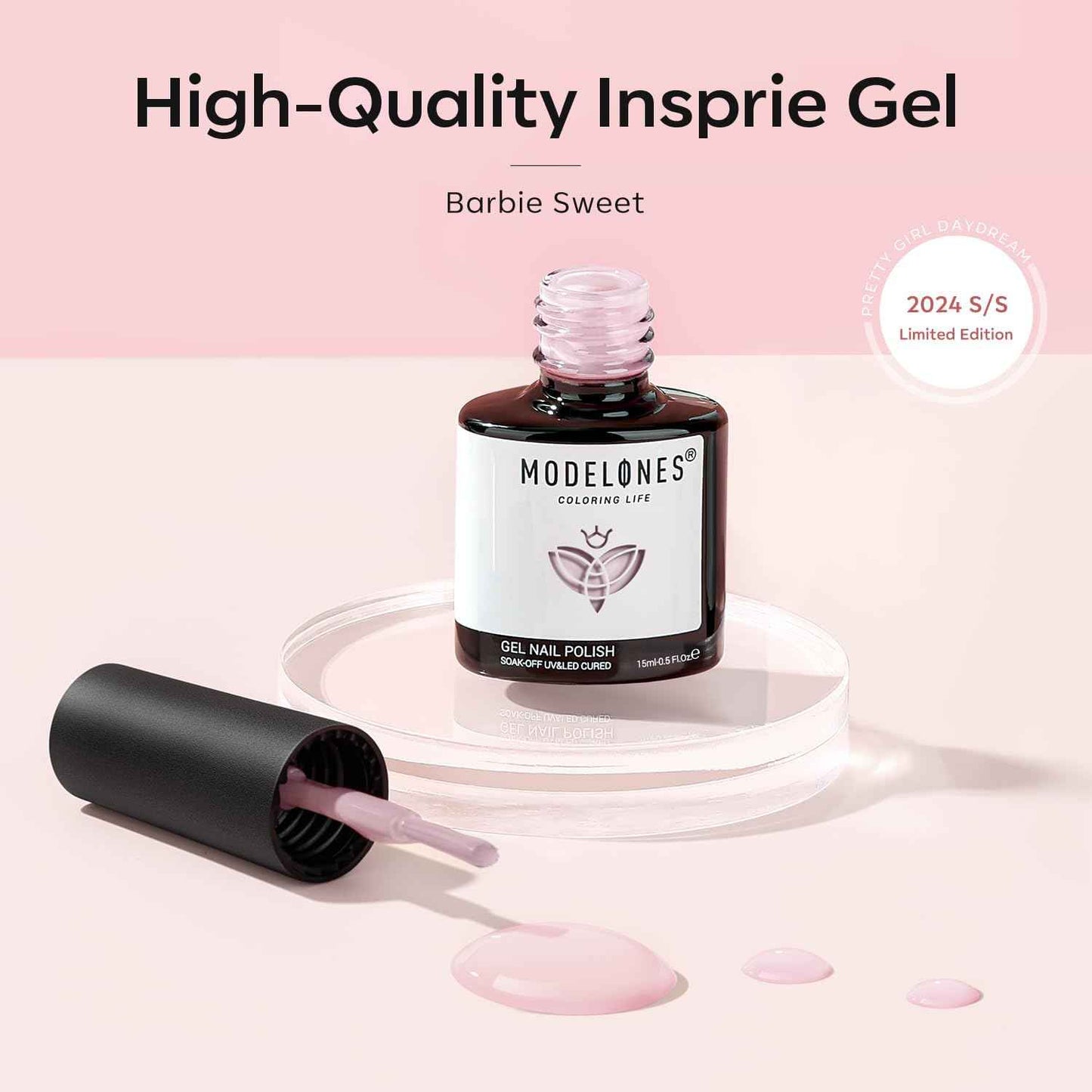 Baby Pink Gel Nail Polish 15ML - Modelones with UV LED Nail Lamp Included