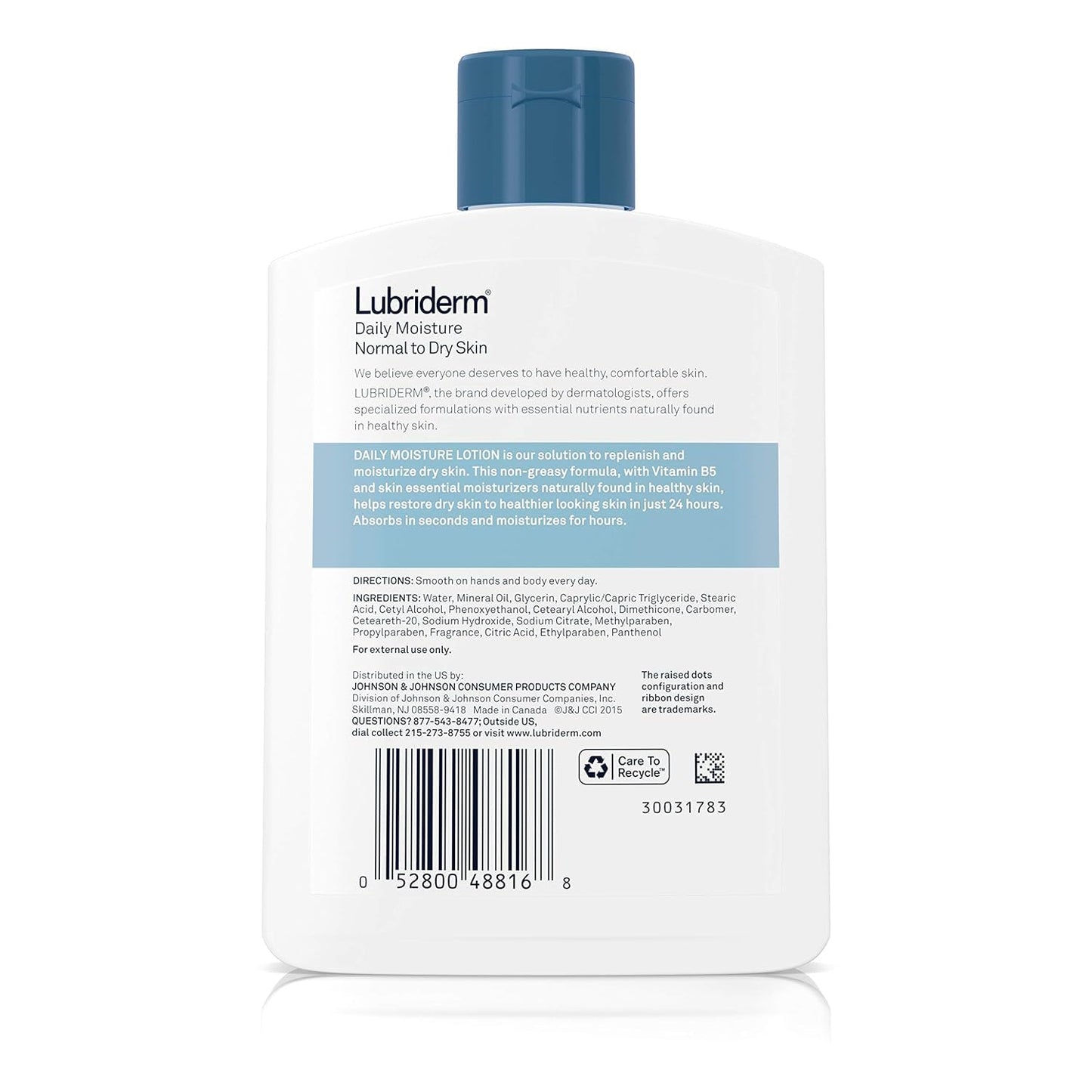 Lubriderm Daily Moisture Lotion For Normal To Dry Skin 6oz Pack of 3