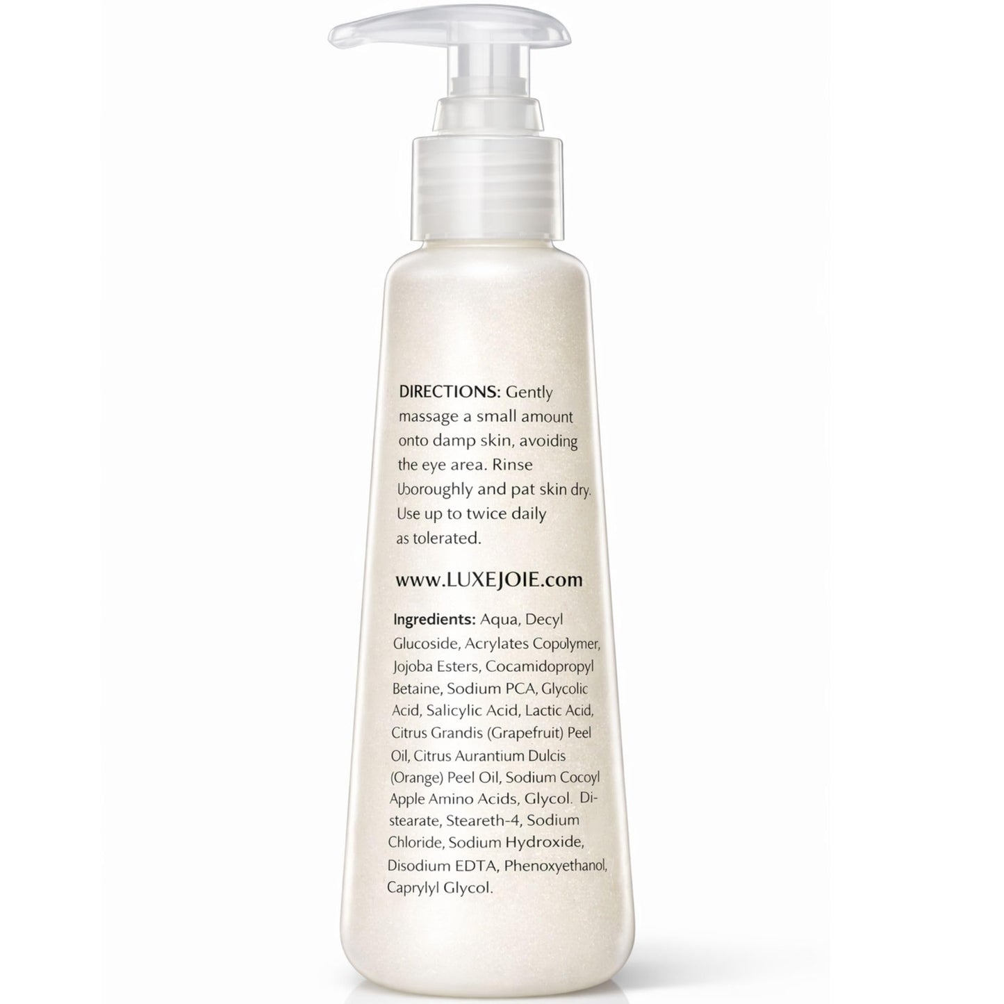 LuxeJoie AHA BHA Exfoliating Cleanser with Jojoba Beads – Glycolic & Salicylic Acid Face Wash – Daily Exfoliating Face Wash for Clogged Pores & Textured Skin – 8 oz