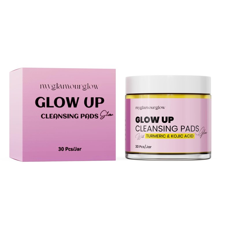 Turmeric Glow Up Pads – Exfoliating Facial Cleansing Pads with Kojic Acid & Natural Turmeric Extract, 30 Count
