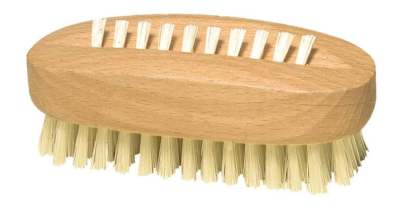 Natural Pig Bristle Nail Brush - Waxed Beechwood Handle | 3.75 Inches