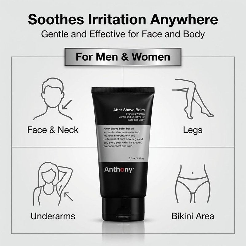 Anthony After Shave Balm for Men, Cooling & Hydrating Lotion with Vitamins A, C & E, Aloe Vera & Botanical Extracts, 3 fl oz, Aftershave Soothes, Moisturizes & Nourishes Skin, Reduces Razor Burn
