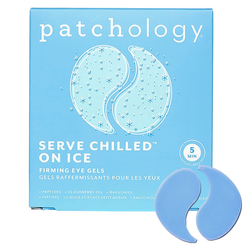 Patchology Iced Cooling Under Eye Mask Patches - Firming Peptide Gel for Fine Lines | 5 Pairs (Pack of 2)