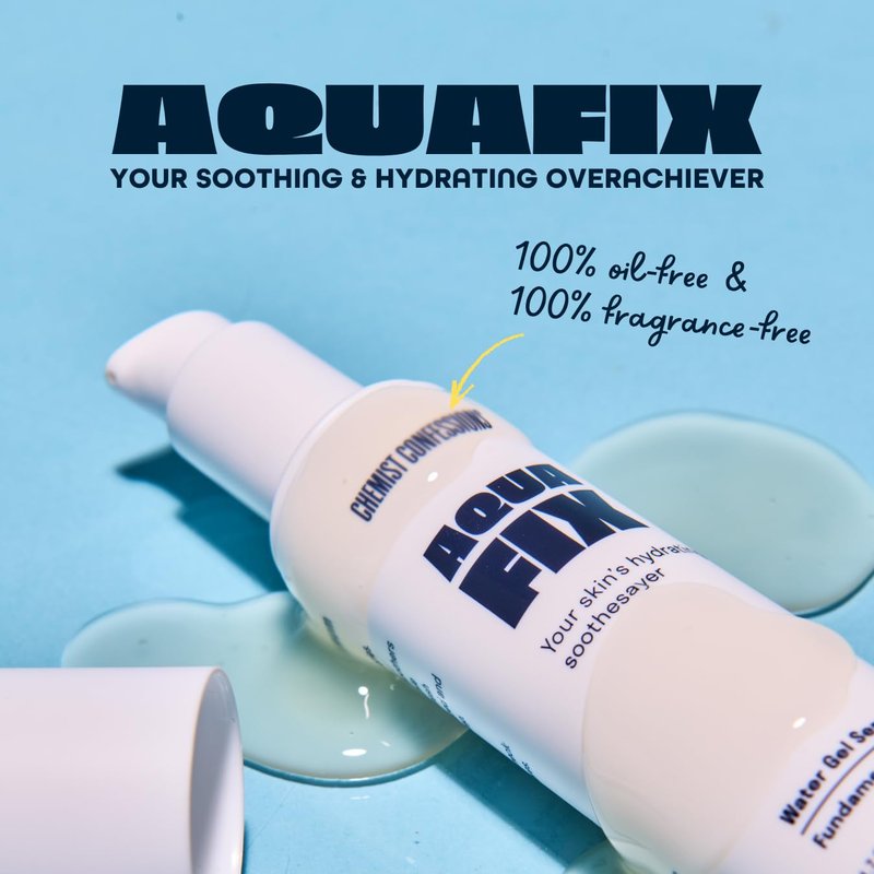 Chemist Confessions Aquafix Hydrating Water Gel - Moisturizing, Oil-Free Facial Water Gel - Face Moisturizer for Intense Hydration & Skin Barrier Repair - 1.75 Fl oz