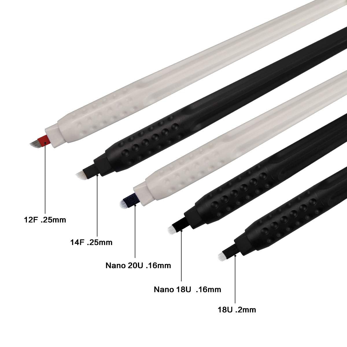 10pcs Disposable Microblading Pen 18U Nano Blades 0.16mm with Microblading Pen 18U 0.16mm Blades disposable blister package (10pcs-U18-Nano 0.16mm)