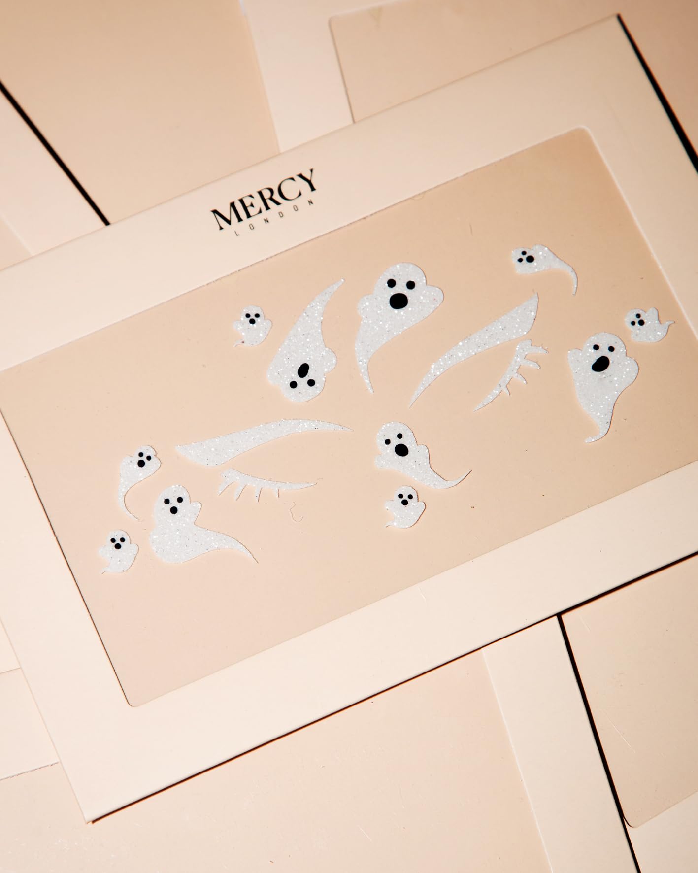Ghosts Face Stickers by Mercy London Holiday Accessories Face Gems Jewels All In One Stick On Halloween