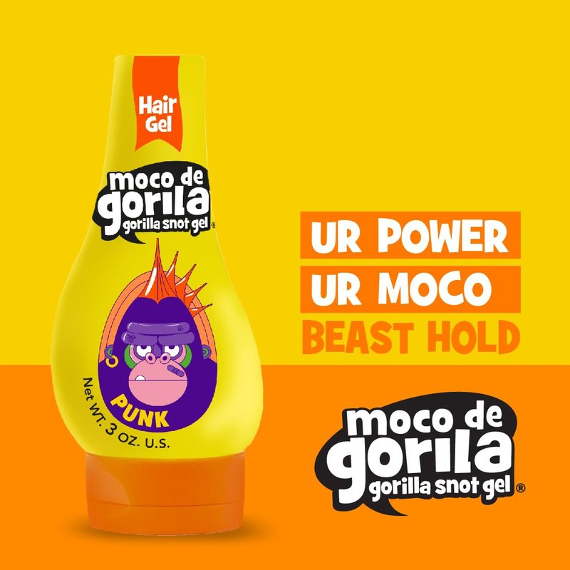Moco de Gorila Punk Hair Styling Gel, Reactivate with Water, Long-Lasting Hold, 11.99 Oz Squeezable Bottles (Pack of 3)