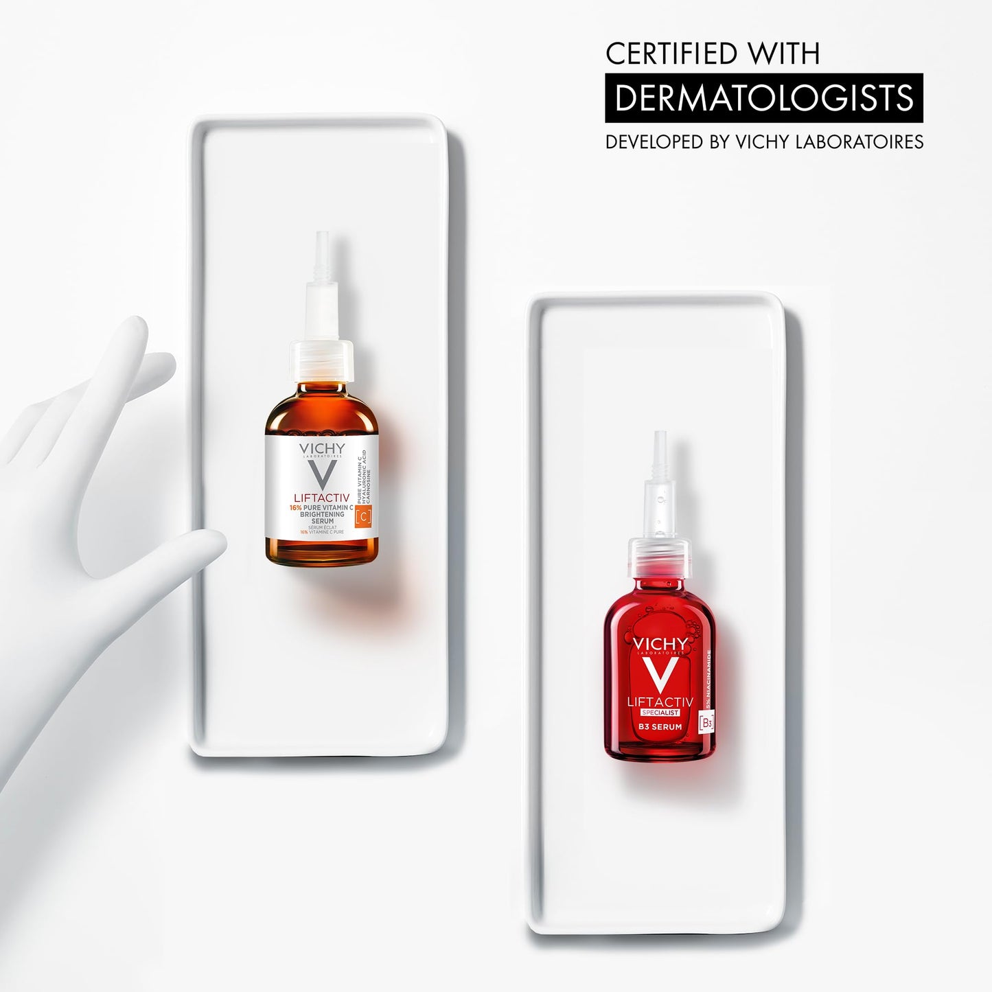 Vichy Radiance Duo, Skin Care Set with LiftActiv 16% Vitamin C Serum & LiftActiv B3 Niacinamide Serum, Gift Set for Brightening, Dark Spots & Wrinkles