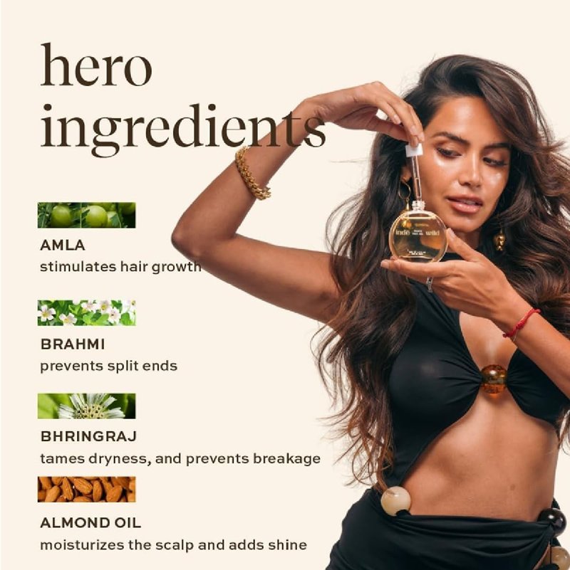 Hair Oil, 100ml, Ayurvedic Treatment with Amla, Brahmi, Bhringraj, Almond Oil for Hair Growth and Nourishment