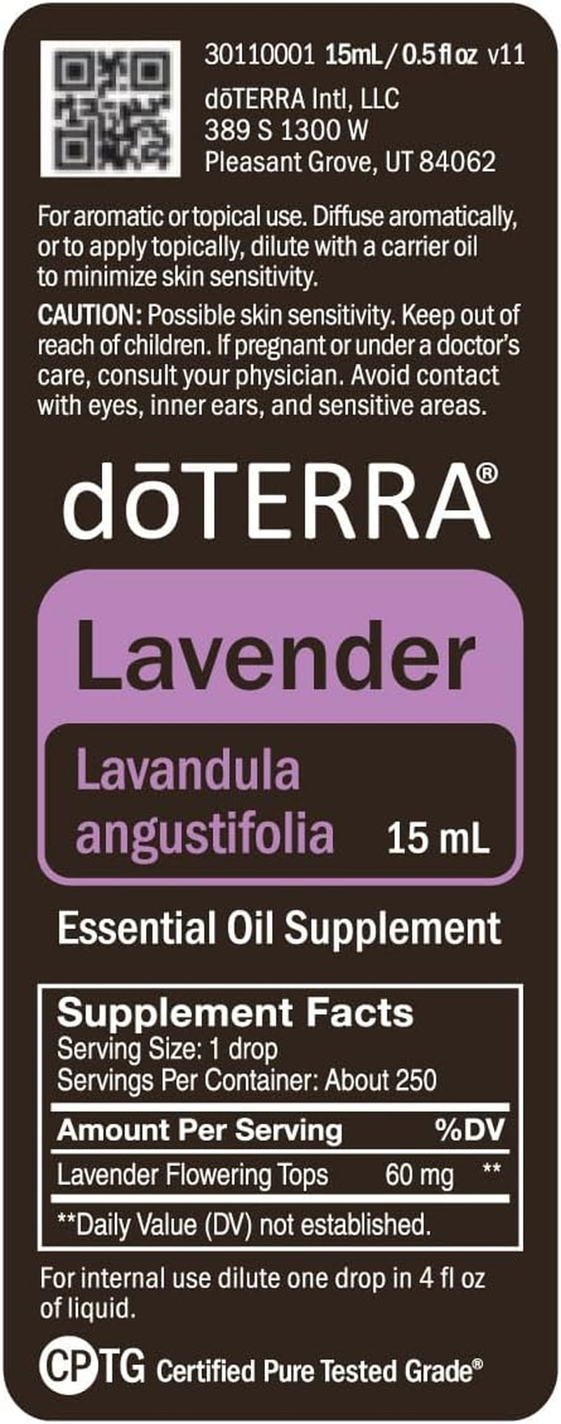 Lavender Essential Oil by doTERRA - 15 ml Pure Aromatherapy Oil for Relaxation & Stress Relief
