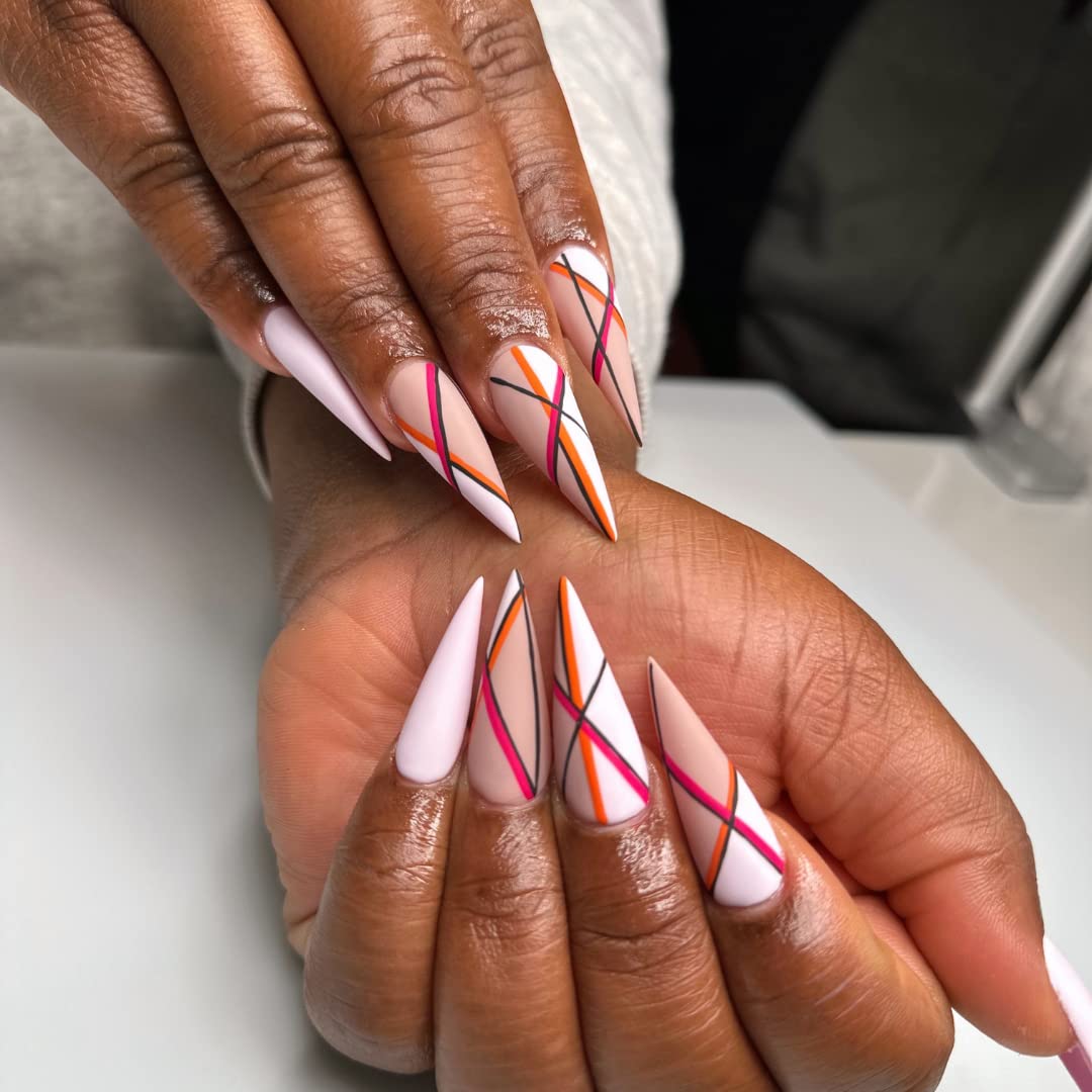 Soft Gel Nail Tips Starter Kit - Stiletto Shape, Long Length, Clear Full Cover