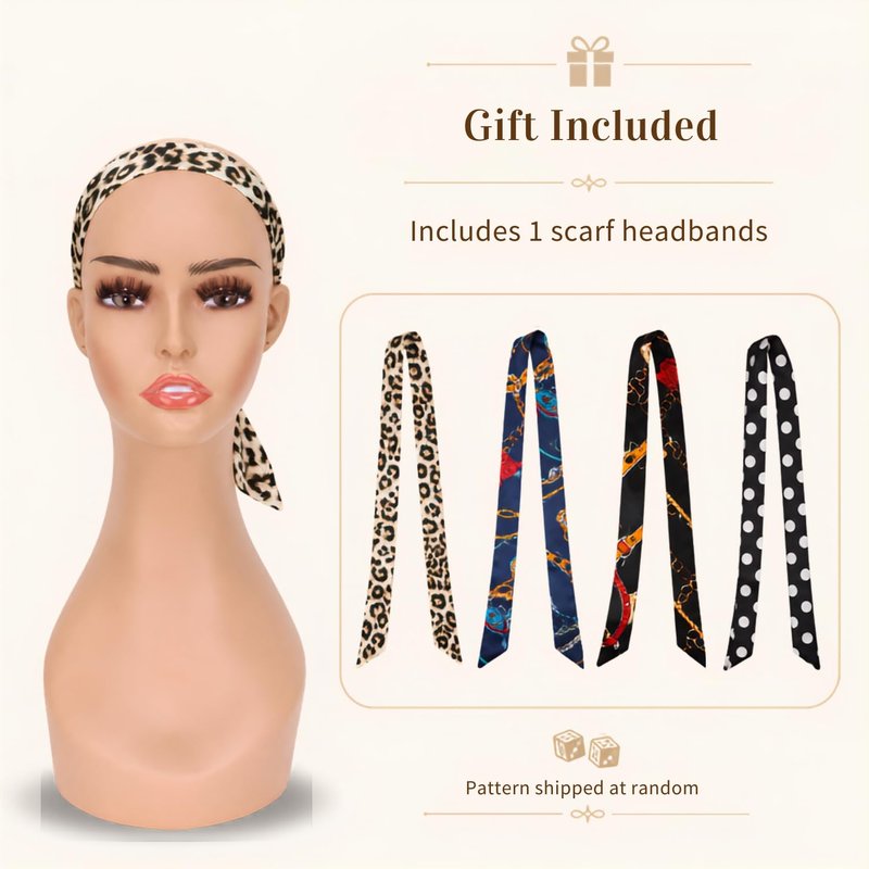 lightmay Female Life size Mannequin Wig Head with Shouolder for Wigs, Hats, Sunglasses Jewelry Display (color of skin, 17 inch)