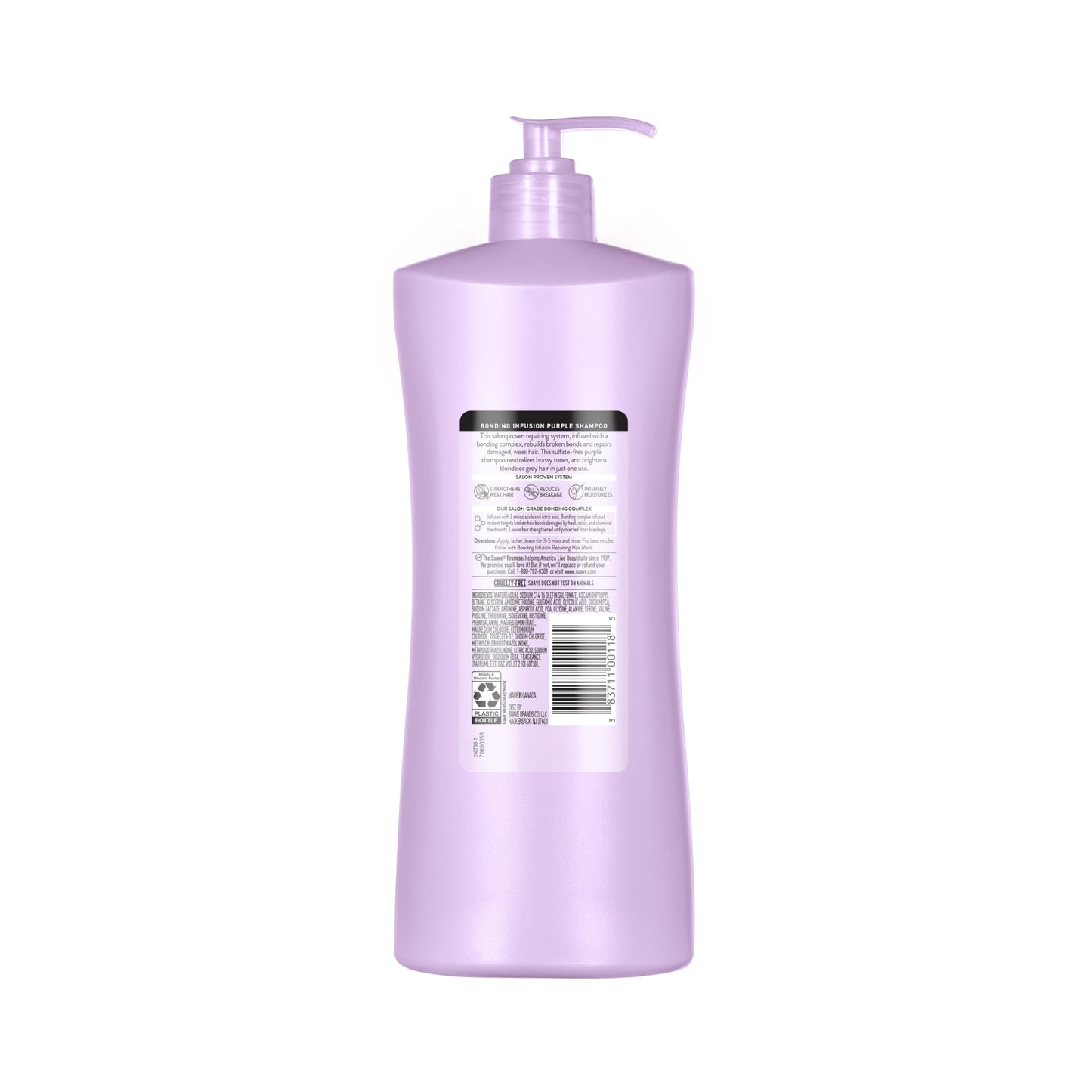 Suave Bonding Infusion Purple Toning Shampoo, for Neutralizing Brassy Tones in Blonde or Gray Hair & Repairing Broken Hair Bonds, 28oz Pump, 4 Pack