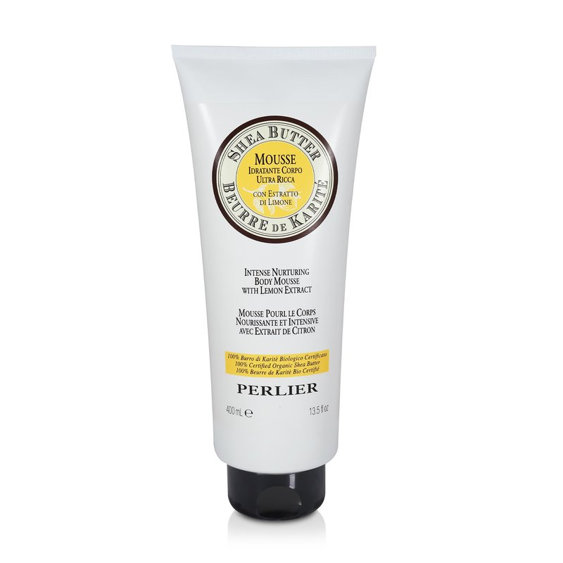 Perlier Intensive Nurturing Shea Butter Body Mousse with Lemon, 13.5 fl. oz.