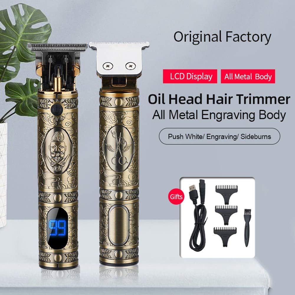 daydayone Beard Trimmer Hair Clippers for Men, Professional T-Blade Trimmer Cordless Rechargeable Hair Edgers Clippers Electric Beard Shaver with LED Display