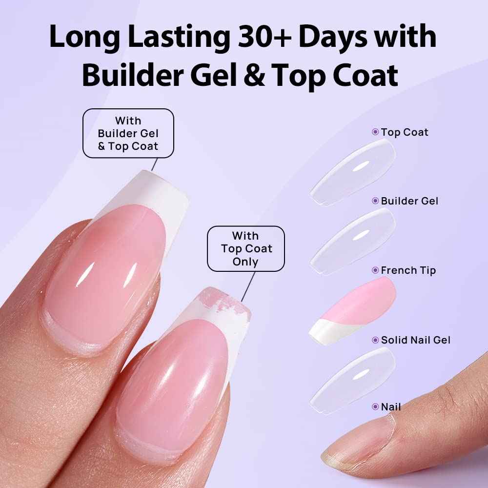 Builder Gel Top Coat & Solid Nail Glue Set - BTArtboxnails XCOATTIPS