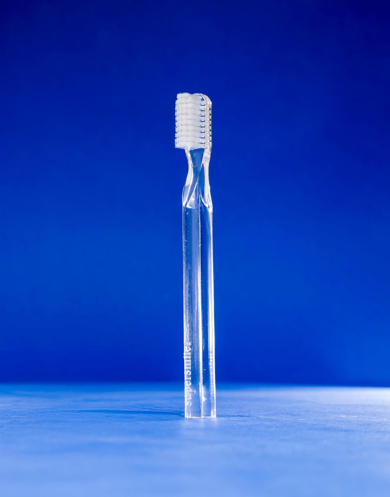 Supersmile New Generation Toothbrush, Clear, 2 Pack Toothbrush, Patented 45° Angled Soft Bristle Toothbrush with DuPont® Bristles, Ergonomic Handle, Safe for Veneers