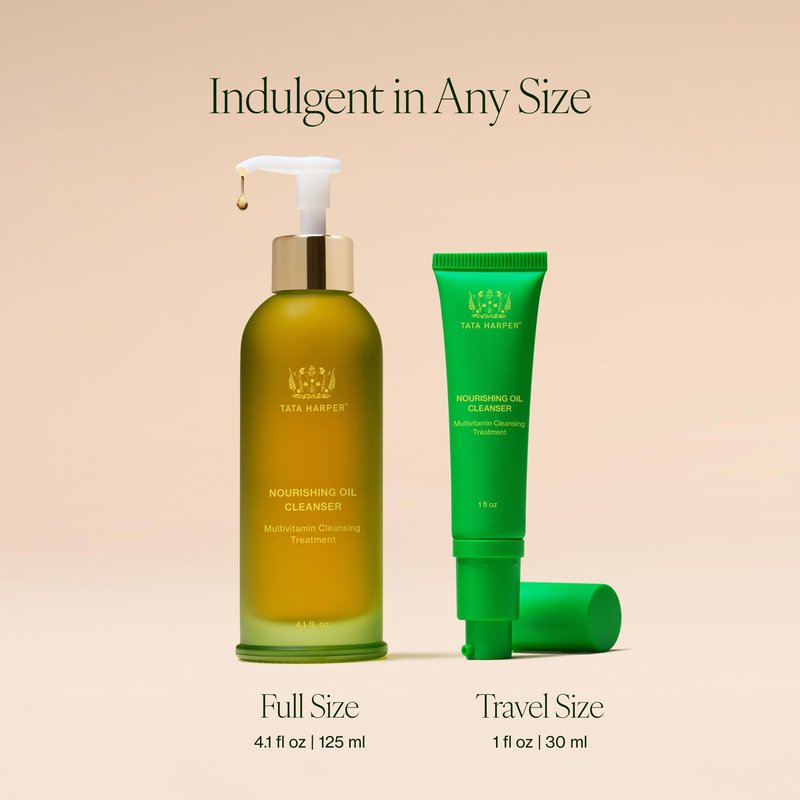 Tata Harper Nourishing Oil Cleanser, Gentle Makeup Removing Cleanser, Cleansing Oil, Natural Skincare, Mini Travel Size, 30ml