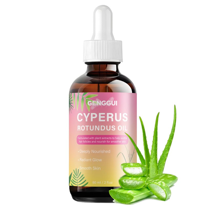 Cyperus Rotundus Oil for Hair Removal - Natural Hair Inhibitor Serum, Slows & Reduces Regrowth for Face & Body, Soothing Plant-Based Formula (1)