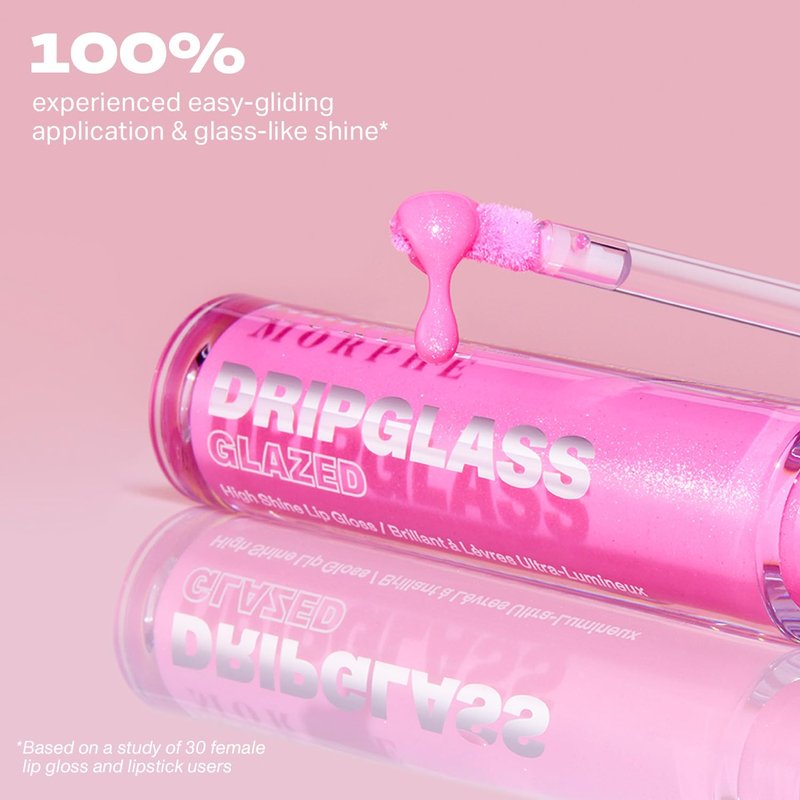 MORPHE Dripglass High Shine Lip Gloss - Semi-Sheer or Full Coverage Lip Color with Glass-Like Shine and Nonsticky Finish - Infused With Squalane & Vitamin E - Nude Gleam (0.13 Fl Oz)