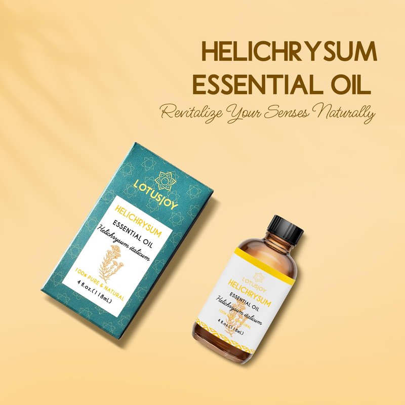 LOTUSJOY Helichrysum Essential Oil, 100% Pure Helichrysum Italicum Oil for Bruising Skin Roll On Diffuser Room Spray - 4 Oz