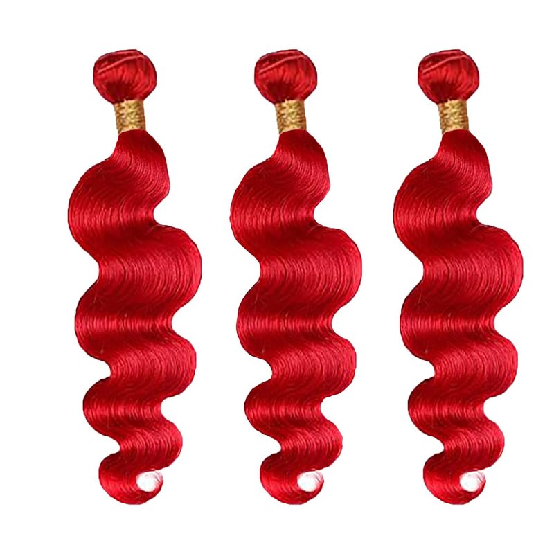 18 20 22 Inch Red Bundles Human Hair Body Wave Bundle Red 3 Bundles 300g/Pack Unprocessed Brazilian Virgin Hairs Double Weft Weaves Hair Extensions